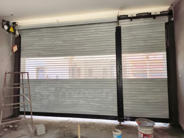 Automatic Full Flat Plain Patti with Perforated Slat Rolling Shutter