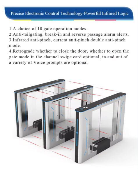 Anti-Crush Optical Face Recognition Speed Turnstiles Door