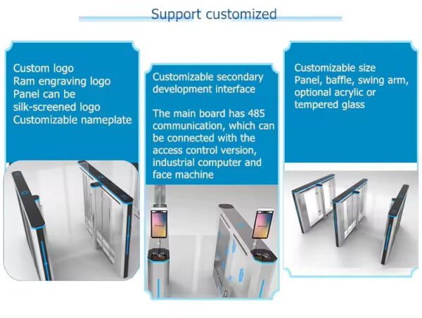 Anti-Crush Optical Face Recognition Speed Turnstiles Door