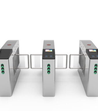 Exhibition Building Glass Swing Barrier Turnstile Speed Gate