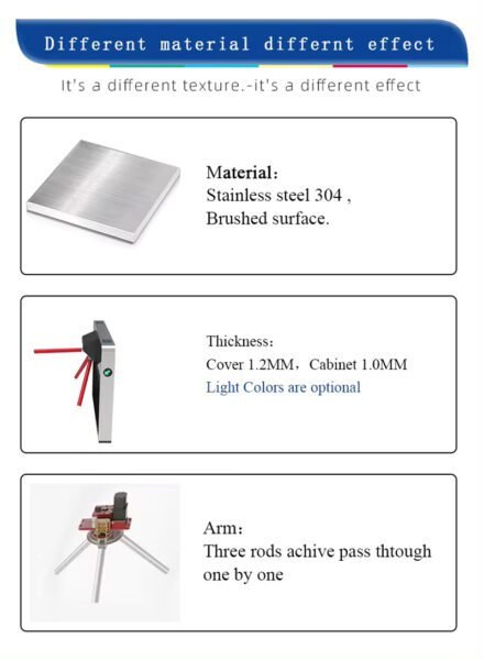 GYM Tripod Turnstile Gate for Biometrics Door Access QR Code