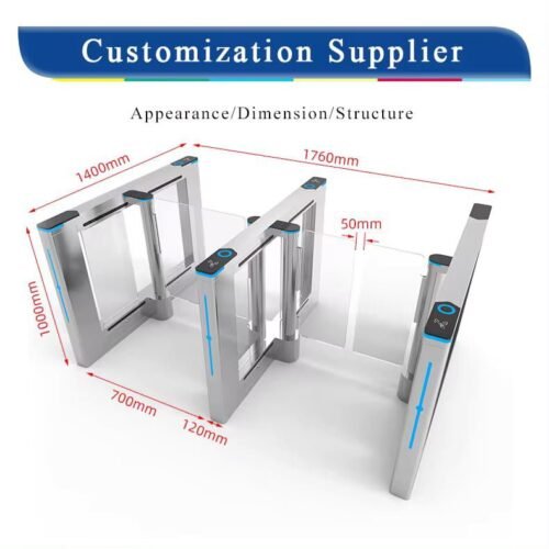 High Speed Turnstile Gate Swing Barrier RFID QR Code Reader