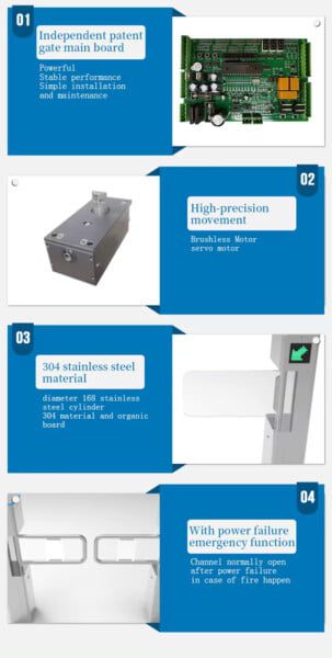 New Slim Barrier Gate ID Card Face Recognition Temperature