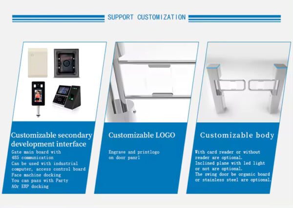 New Slim Barrier Gate ID Card Face Recognition Temperature