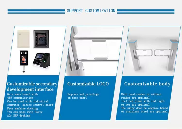 New Slim Barrier Gate ID Card Face Recognition Temperature