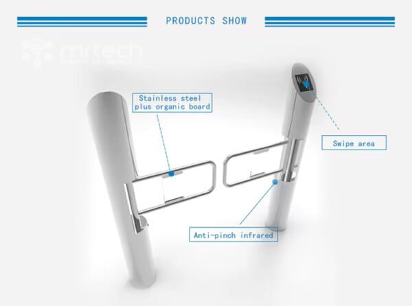 RFID Card and QR Code Reader New Cylindrical Swing Turnstile