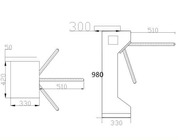 Security Tripod Turnstile Gate Facial Recognition Control