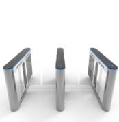 Security Turnstile Glass Arm Face Scan RFID Card QR Code Turnstile Swing Barrier Gate