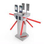 Semi Automatic Turnstile with Face Fingerprint QR Recognition