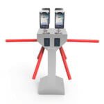 Semi Automatic Turnstile with Face Fingerprint QR Recognition