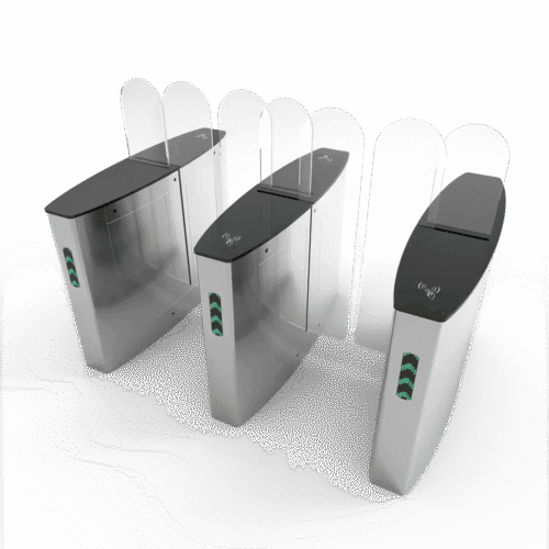 Tempered Glass Acrylic Half Sliding Barrier Turnstile Indoor