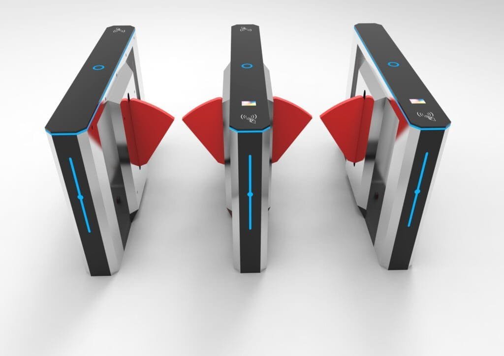 Acrylic Double Wing Brushless DC 24V Motor Flap Barrier Turnstile Gate for School