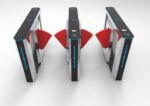 Acrylic Double Wing Brushless DC 24V Motor Flap Barrier Turnstile Gate for School