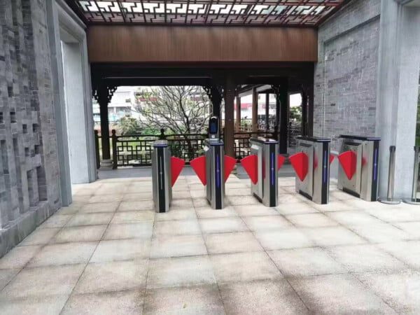 Acrylic Double Wing Brushless DC 24V Motor Flap Barrier Turnstile Gate for School