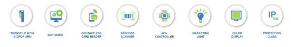 Entrance Access Control Multi-function Ticketing System Flap Barrier