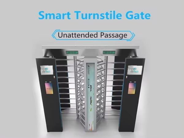 Full Height Revolving Turnstiles Fingerprint And Face Recognition