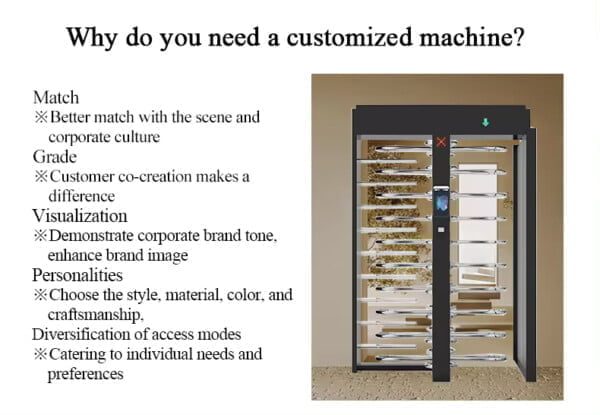 Full Height Turnstile Security Scanner Gate In Squared Blocked Section Use For Stadium