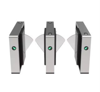 Optical Barrier Turnstiles Retractable RFID Card QR Code Flap Barrier
