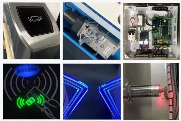 Smart Entrance RFID Card Solutions Pedestrian Turnstile Flap Barrier
