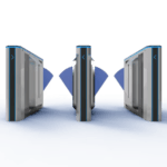 Smart Entrance RFID Card Solutions Pedestrian Turnstile Flap Barrier
