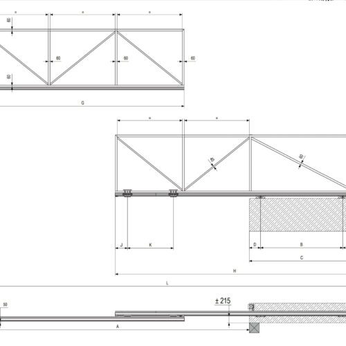 8mtr Trackless Twinned Telescopic Cantilever Sliding Gate Hardware Kit
