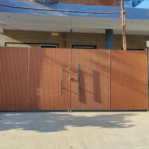 Automatic Swing Bi Fold Gate With Classic WPC Panel Design