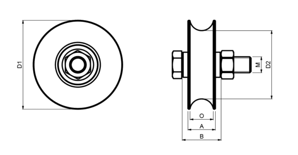 Sliding Gates Double Bearing O Grooved Wheel