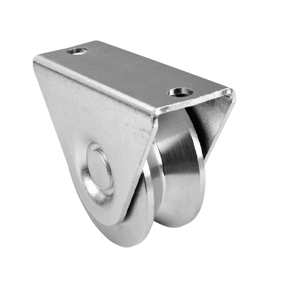 Single Bearing Stainless Steel V Grooved Wheel, External Support