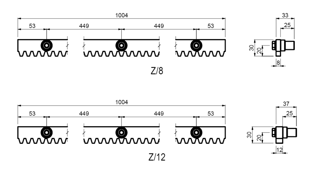 Module 4 Steel Rack With Fixing Staves For Sliding Gate Motor » Mr. Tech