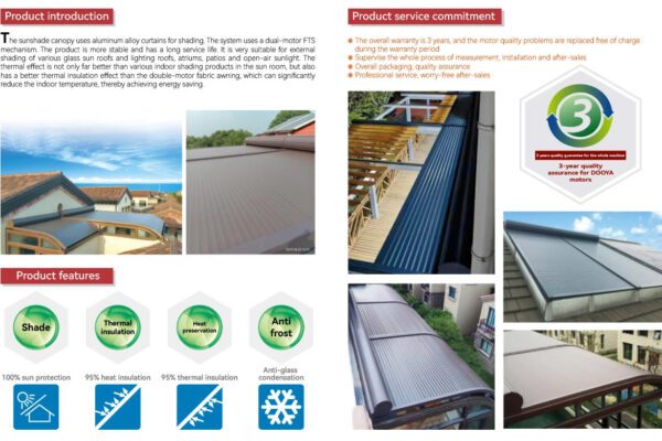 Aluminum Alloy Horizontal Roof Roller Shutters Product Description