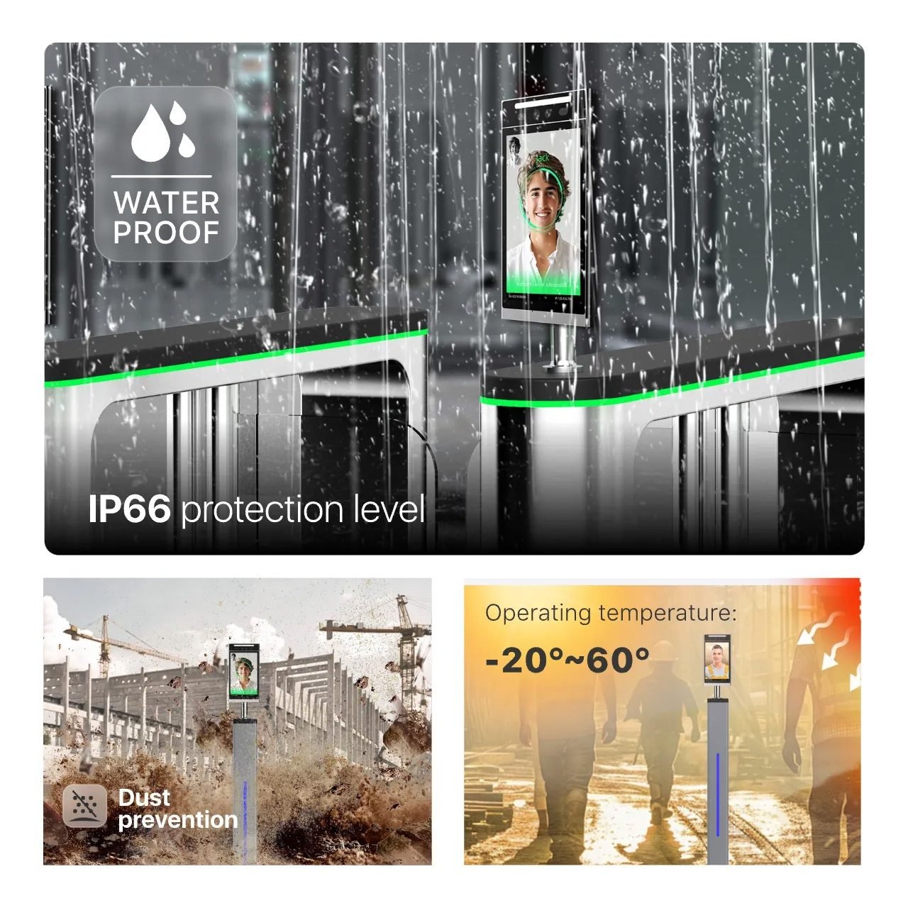 IP66 Waterproof Linux Terminal With Face Recognition Access Control For ...