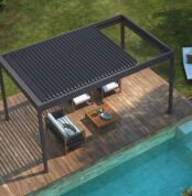Modern Garden Bioclimatic Retractable Folding Louver Pergola