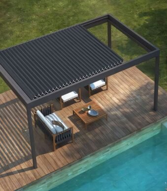 Modern Garden Bioclimatic Retractable Folding Louver Pergola
