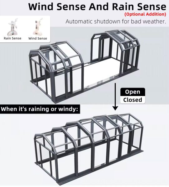 Motorised Automatic Retractable Roof Skylights