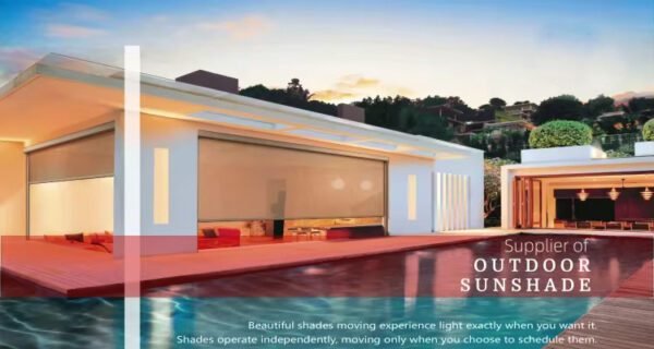 Remote Control Windproof Sunscreen Outdoor Roller Blind