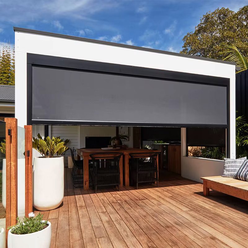 Remote Control Windproof Sunscreen Outdoor Roller Blind
