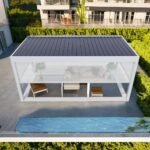 Solar Powered Louvered Roof Aluminum Pergola