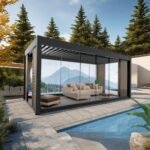 Solar Powered Louvered Roof Aluminum Pergola