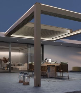 Storm Proof Motorized Retractable Louver Pergola