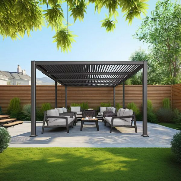 Storm Proof Motorized Retractable Louver Pergola