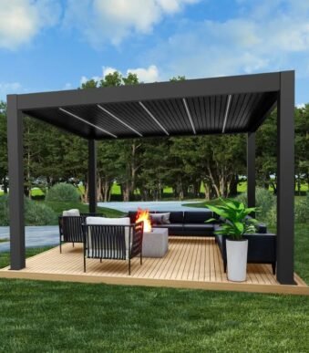 Automatic Smart Roof Outside Lourved Aluminum Pergola design