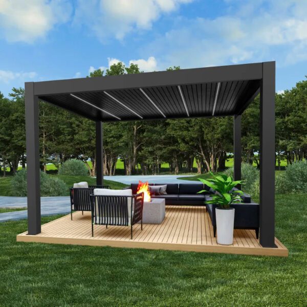 Automatic Smart Roof Outside Lourved Aluminum Pergola design