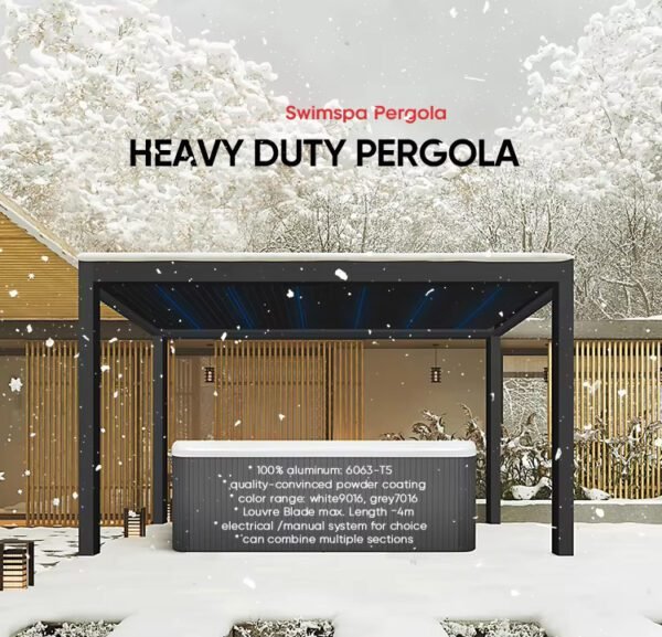 Automatic Smart Roof Outside Lourved Aluminum Pergola Design