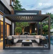 Bioclimatic Aluminium Pergola with Remote and LED Light