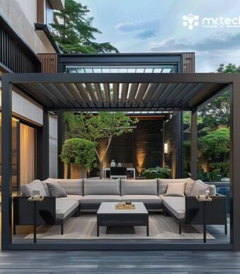 Bioclimatic Aluminium Pergola with Remote and LED Light