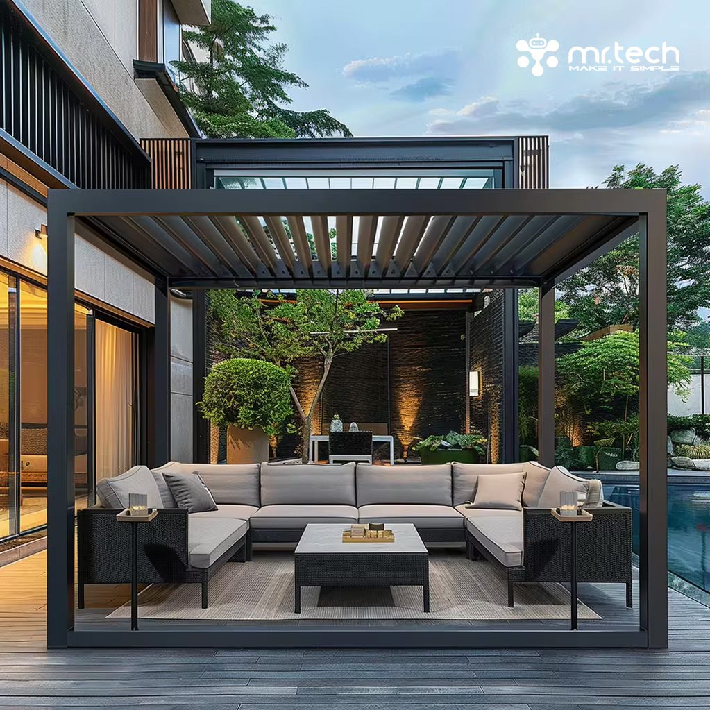 Bioclimatic Aluminium Pergola with Remote and LED Light