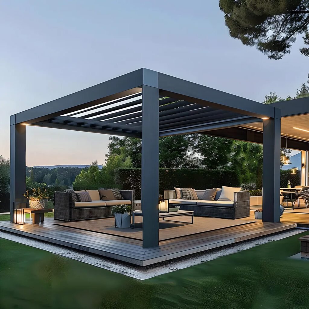 Bioclimatic Aluminium Pergola with Remote and LED Light