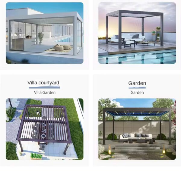 Bioclimatic Aluminium Pergola with Remote and LED Light