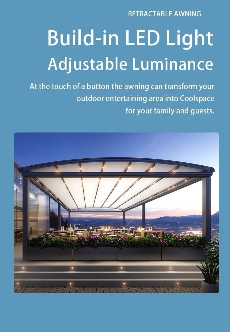 Exterior Ceiling Roof Blind Waterproof Fabric
