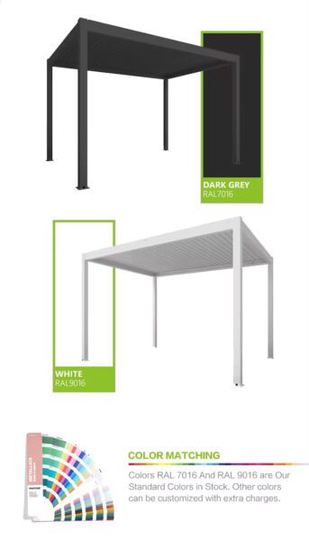 Garden Gazebo Aluminum Bioclimatic Louvered Pergola